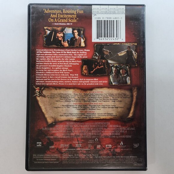 Pirates of the Caribbean Curse of the Black Pearl DVD Movie - Picture 2 of 6